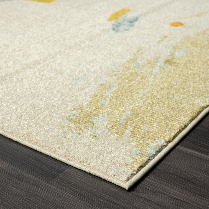 Orren Ellis COLORWRKS Sunny Pastels Abstract Area Rug in Yellow